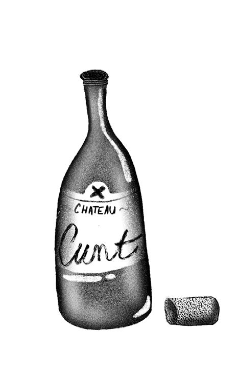 dessin d’une bouteille de vin avec une étiquette