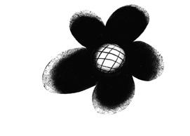 Dessin d’une fleur noir