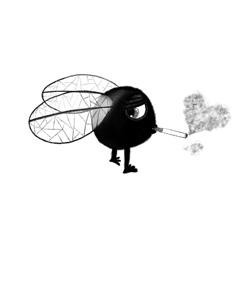 Dessin d’une mouche qui fume