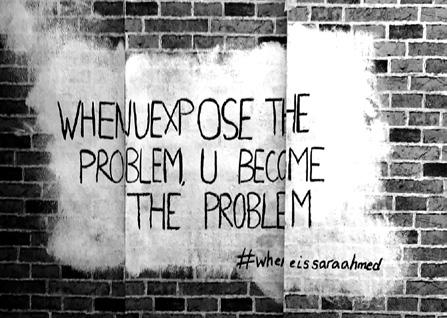 Photo d’un mur avec l’inscription "`when you expose the problem